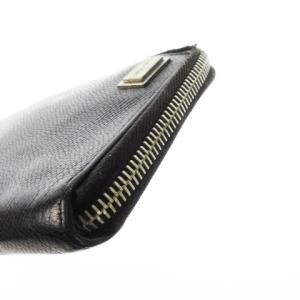 DOLCE&GABBANA 長財布 ロングウォレット 小銭入れあり ラウンドファスナー レザー 革 シボ革 ロゴ 黒 ブラック /CK31