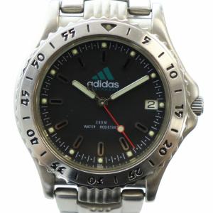 腕時計 ウォッチ クォーツ ロゴ カレンダー付き 黒文字盤 シルバー色 882340 GY18 /MQ