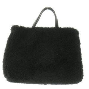 ハンドバッグ 2way ショルダーバッグ ボア ふわふわ 黒 ブラック /AO12 GY18