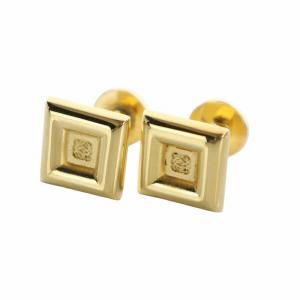 カフスボタン アクセサリー ロゴ スクエア ゴールド色 GY18 /MQ OH