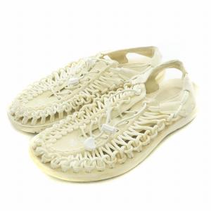 ユニーク UNEEK コンフォートサンダル 編み込み ストラップ ロゴ US10 28cm 白 ホワイト