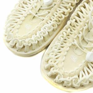 KEEN ユニーク UNEEK コンフォートサンダル 編み込み ストラップ ロゴ US10 28cm 白 ホワイト