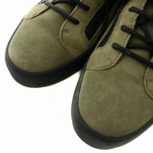 GIUSEPPE ZANOTTI ムートンスニーカー スエード ボア ハイカット サイドジップ ロゴ 43 28cm カーキ /XZ GY17