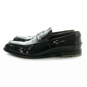 GUCCI ローファー 革靴 エナメル パテントレザー ホースビット 9 1/2 28.5 黒 ブラック  /MP