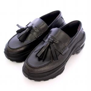 タッセルローファー 厚底 43 ブラック