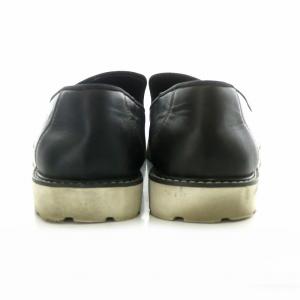 GIUSEPPE ZANOTTI スリッポン スニーカー レザー 皮革 ロゴ シルバー金具 メタルパーツ 白ステッチ 43 27.0 黒