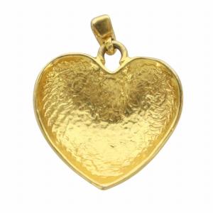 YVES SAINT LAURENT ヴィンテージ ネックレス アクセサリー ペンダント ハート ロゴ ゴールドカラー 金色 GY18 /MQ
