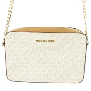 ショルダーバッグ レザー 革 シグネチャー MK柄 チェーン 茶 ブラウン /AO2 GY18