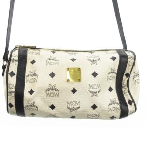 MCM　エムシーエム　ハンドバッグ　ボストンバッグ　ヴィセトス　オールレザー　白 ボストンバッグ ハンドバッグ レザー ヴィセトス ロゴ 白