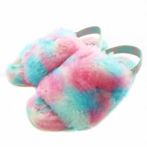 フラッフイヤープライド Fluff Yeah Pride ムートンサンダル オープントゥ ストラップ ロゴ