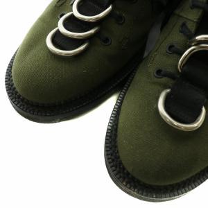 DSQUARED2 アンクルブーツ キャンバス サイドジップ リング シルバー金具 ロゴ 43 28cm カーキ /XZ GY17