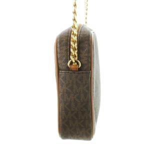MICHAEL KORS ショルダーバッグ レザー 革 MK柄 シグネチャー柄 ワッペン ステッカー ASPEN 茶 ブラウン /CK19