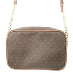 MICHAEL KORS ショルダーバッグ レザー 革 MK柄 シグネチャー柄 ワッペン ステッカー ASPEN 茶 ブラウン /CK19