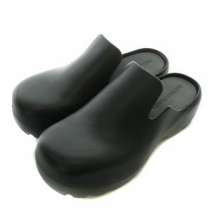 フラットサンダル スリッパ 厚底 ラバー 43 ブラック