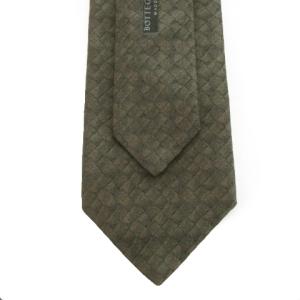 BOTTEGA VENETA ネクタイ レギュラー シルク 絹 ジャガード織り イントレチャート柄 編み込み柄 茶 ブラウン /AH8