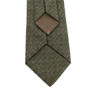 BOTTEGA VENETA ネクタイ レギュラー シルク 絹 ジャガード織り イントレチャート柄 編み込み柄 茶 ブラウン /AH8