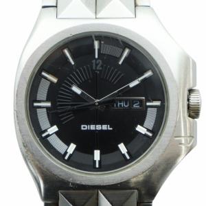 腕時計 ウォッチ クォーツ カレンダー付き 黒文字盤 ロゴ シルバー色 DZ-1079 GY11 /MQ