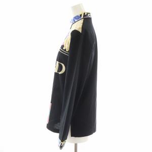 LEONARD SPORT Tシャツ カットソー ロンT 長袖 花柄 ロゴ 総柄 L 黒 ブラック 黄 イエロー 青 ブルー マルチカラー