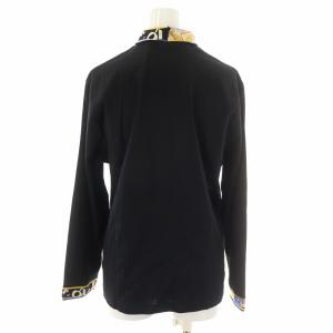 LEONARD SPORT Tシャツ カットソー ロンT 長袖 花柄 ロゴ 総柄 L 黒 ブラック 黄 イエロー 青 ブルー マルチカラー