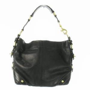 COACH ハンドバッグ ワンハンドル レザー 革 型押しロゴ チャーム ゴールド金具 黒 ブラック 10615 /AO11