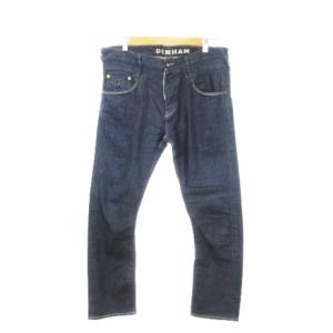 デニムパンツ ジーンズ ストレート ボタンフライ 刺繍 ハサミ W33 青 ブルー /MN14 GY17