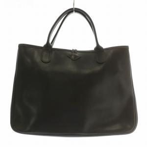 Longchamp ハンドバッグ トート レザー マグネット ロゴ 茶色 ブラウン /XZ GY18