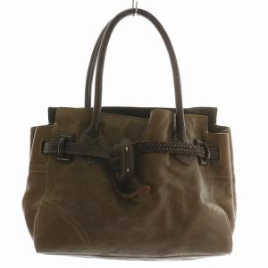 ハンドバッグ トート レザー オープントップ 茶色 ブラウン /XZ GY18