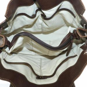 genten ハンドバッグ トート レザー オープントップ 茶色 ブラウン /XZ GY18