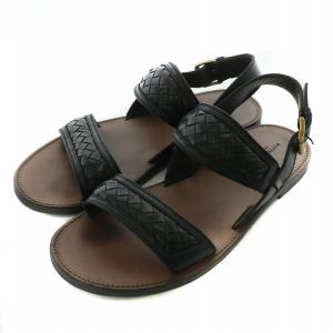 サンダル レザー イントレチャート ストラップ 42 ブラウン ブラック