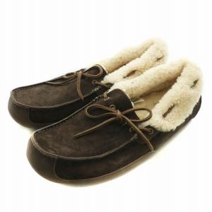デッキシューズ スリッポン モカシン ムートン スエード リボン US10 28cm 茶色 ブラウン /XZ
