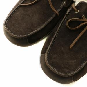 UGG australia デッキシューズ スリッポン モカシン ムートン スエード リボン US10 28cm 茶色 ブラウン /XZ