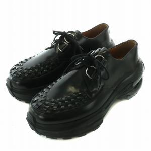 ローファー レザー 厚底 43 ブラック