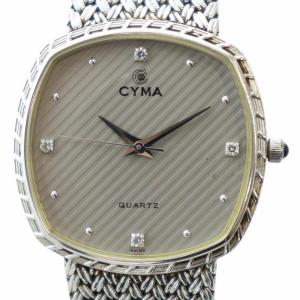 腕時計 ウォッチ クォーツ 石付き スクエア ロゴ シルバー色 604SP GY18 /MQ