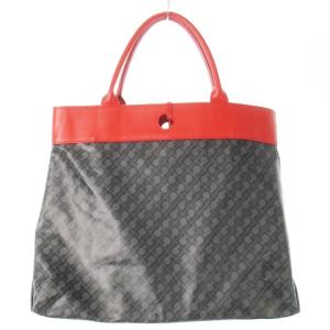 GHERARDINI トートバッグ ハンドバッグ ソフティ PVC レザー 革 総柄 黒 ブラック 赤 レッド /CK5 GY18