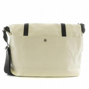 BURBERRY BLACK LABEL ショルダーバッグ メッセンジャーバッグ キャンバス レザー ロゴ 白 ホワイト 紺 ネイビー 黒 ブラック