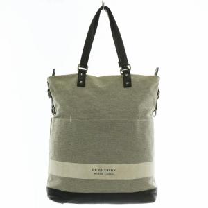 トートバッグ ショルダー 2WAY キャンバス レザー ロゴ グレー 黒 ブラック /XZ GY17