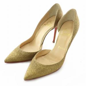 パンプス グリッター レザー 皮革 ポインテッドトゥ ピンヒール ラメ 金 ゴールド 赤 レッド  /MP
