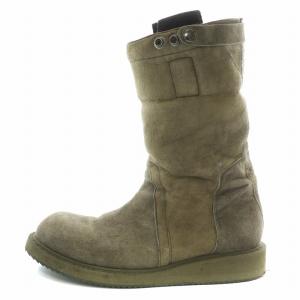 Rick Owens ムートンブーツ スエード レザー ボア 43 ブラウン