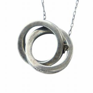 インターロッキングサークル ネックレス アクセサリーペンダント ロゴ Silver925 シルバー色 GY18