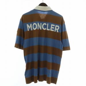 MONCLER SS POLO ポロシャツ L ブルー ブラウン