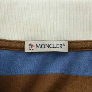 MONCLER SS POLO ポロシャツ L ブルー ブラウン