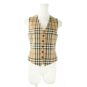 白タグ 90's ヴィンテージ ジレ ノバチェック 7AB2 ベージュ