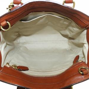 COACH ハンドバッグ ショルダー 2WAY レザー タッセル ロゴ 茶色 ブラウン /XZ GY18