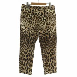 DOLCE&GABBANA パンツ スラックス テーパード ヒョウ柄 レオパード 総柄 ジップフライ 42 M 茶色 ブラウン /XZ