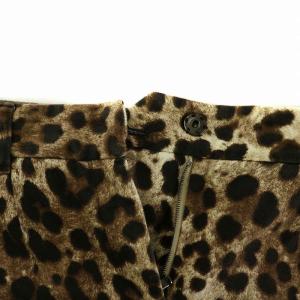 DOLCE&GABBANA パンツ スラックス テーパード ヒョウ柄 レオパード 総柄 ジップフライ 42 M 茶色 ブラウン /XZ