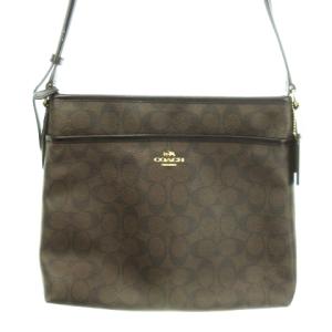 ショルダーバッグ レザー ロゴ シグネチャー 総柄 茶 ブラウン F58297 /AH9 GY17