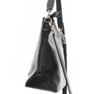 Kitamura ショルダーバッグ 肩掛け 2way レザー シボ革 ロゴ刻印 黒 ブラック /AH11 GY17