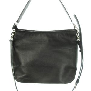 Kitamura ショルダーバッグ 肩掛け 2way レザー シボ革 ロゴ刻印 黒 ブラック /AH11 GY17