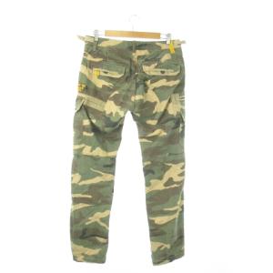 AVIREX カーゴパンツ ストレート コットン ミリタリー カモフラ 迷彩柄 総柄 L 緑 カーキ /AO9 GY18