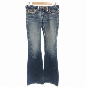 ジョーイ JOYE フレアデニムパンツ ジーンズ ブーツカット ステッチ USA製 27 インディゴブルー